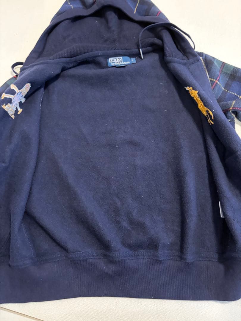 N*g様 美品‼️ラルフローレン　ビッグポニー　ダブルジップパーカー　チェック柄