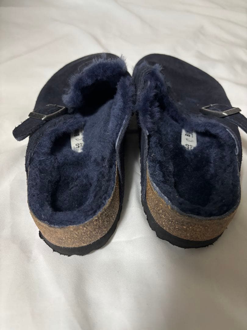 ビルケンシュトック ボストン シアリング ボア ネイビー 40 26センチ