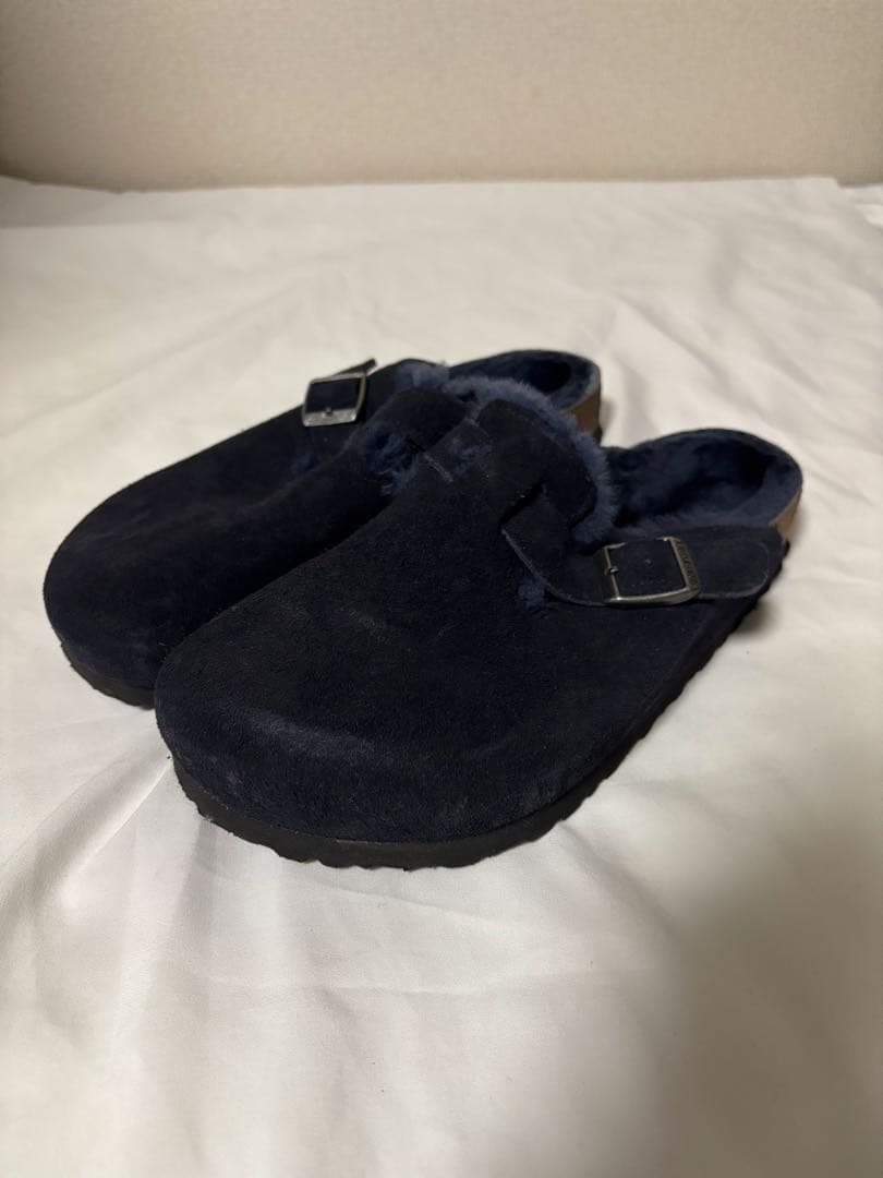 ビルケンシュトック ボストン シアリング ボア ネイビー 40 26センチ