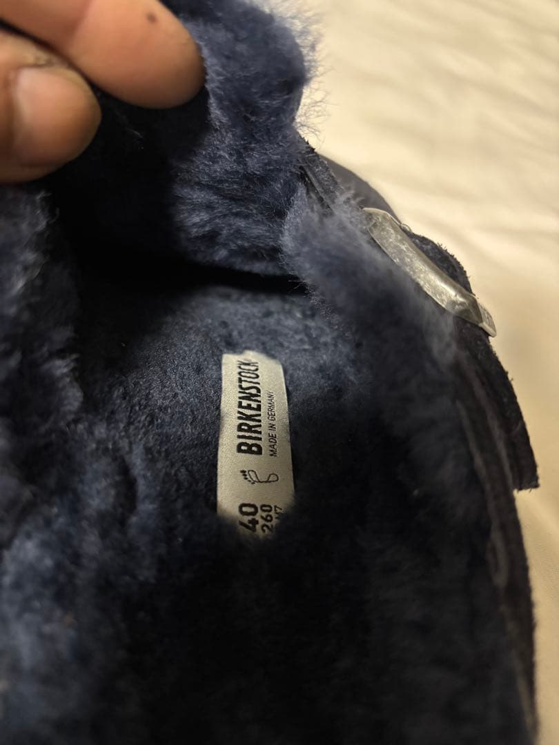 ビルケンシュトック ボストン シアリング ボア ネイビー 40 26センチ