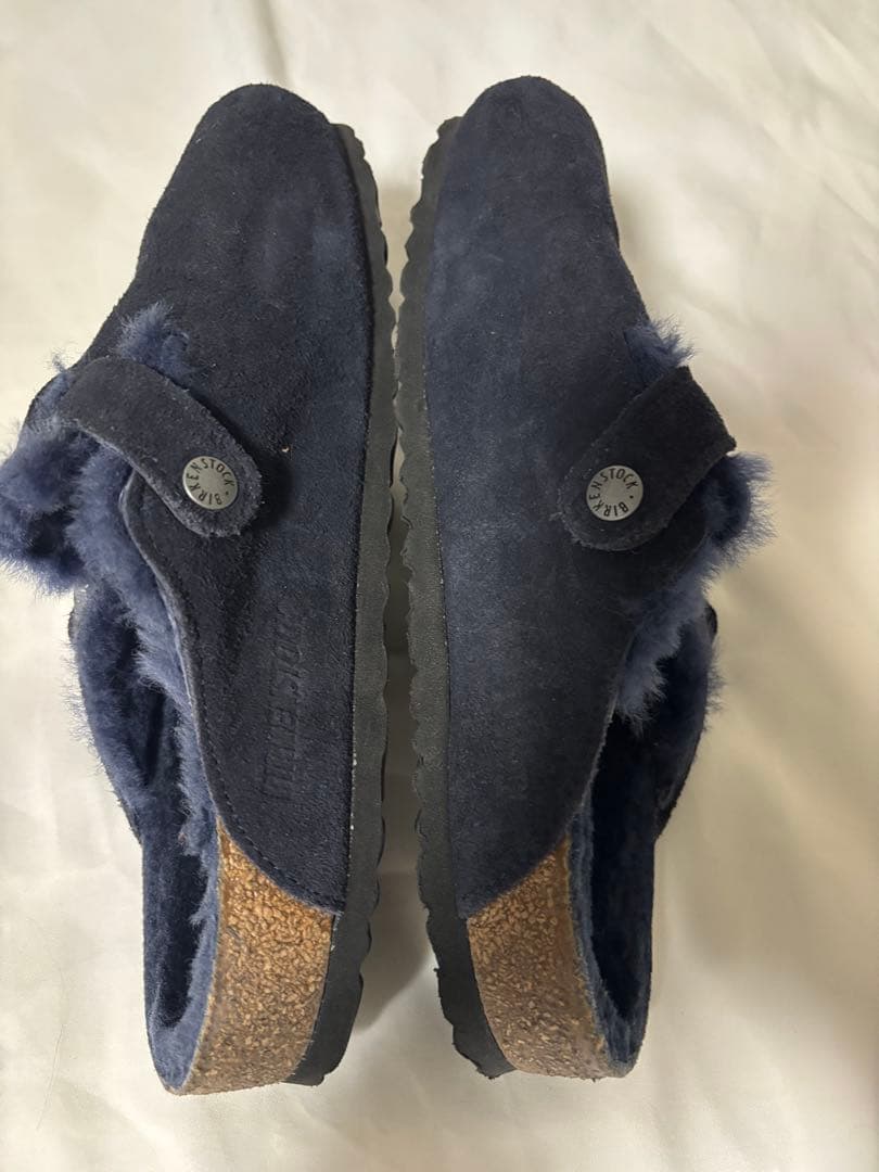 ビルケンシュトック ボストン シアリング ボア ネイビー 40 26センチ