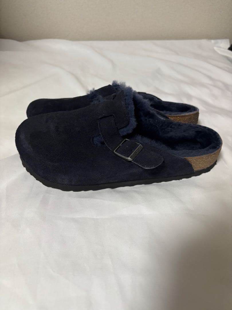 ビルケンシュトック ボストン シアリング ボア ネイビー 40 26センチ