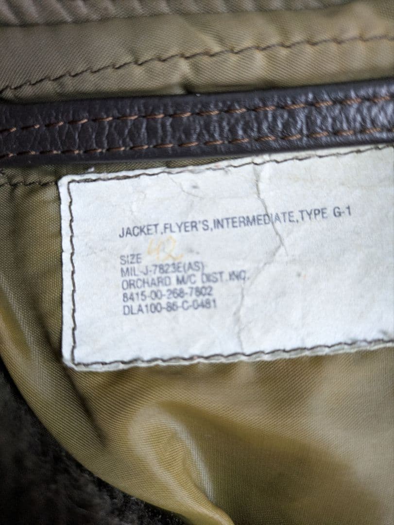 実物 80s サイズ42 G-1 USN レザージャケット フライトジャケット
