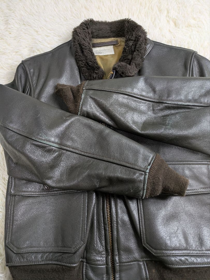 実物 80s サイズ42 G-1 USN レザージャケット フライトジャケット