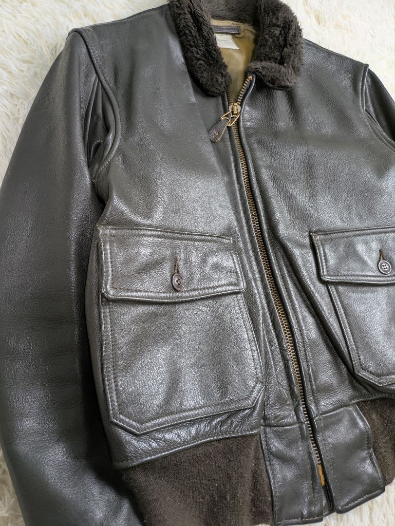 実物 80s サイズ42 G-1 USN レザージャケット フライトジャケット