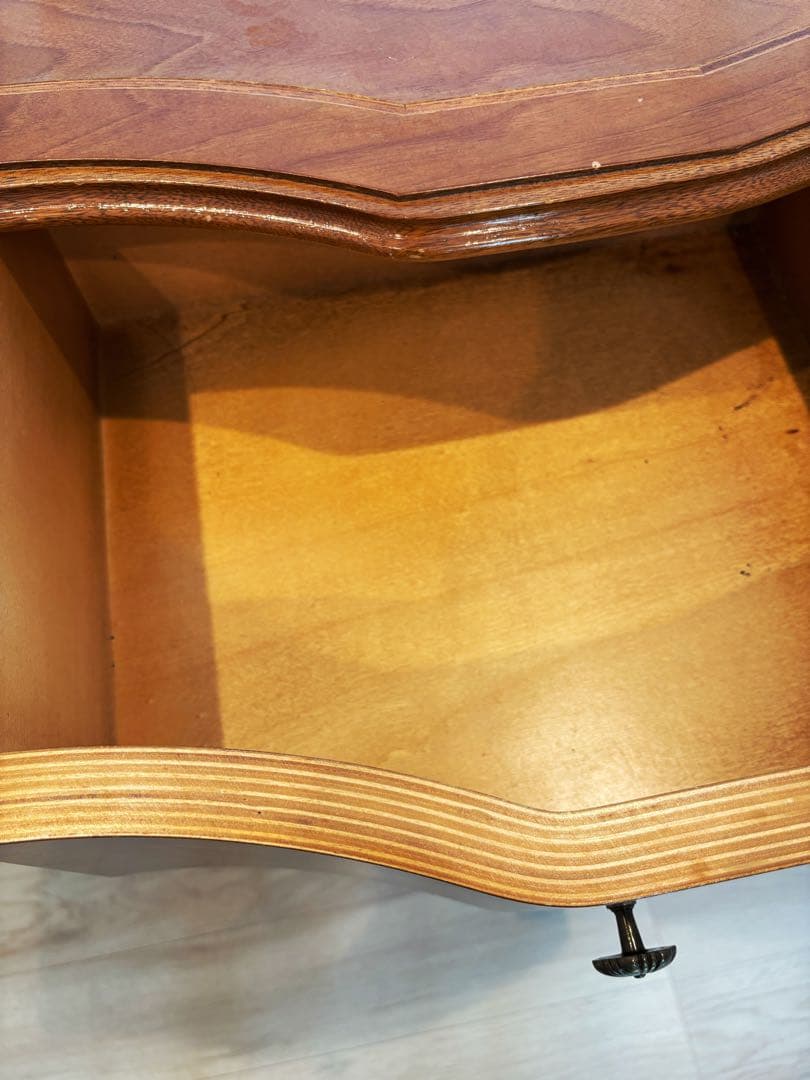 高級イタリア製 家具 ヨーロピアン 丸脚5段チェスト アンティーク象嵌細工 収納