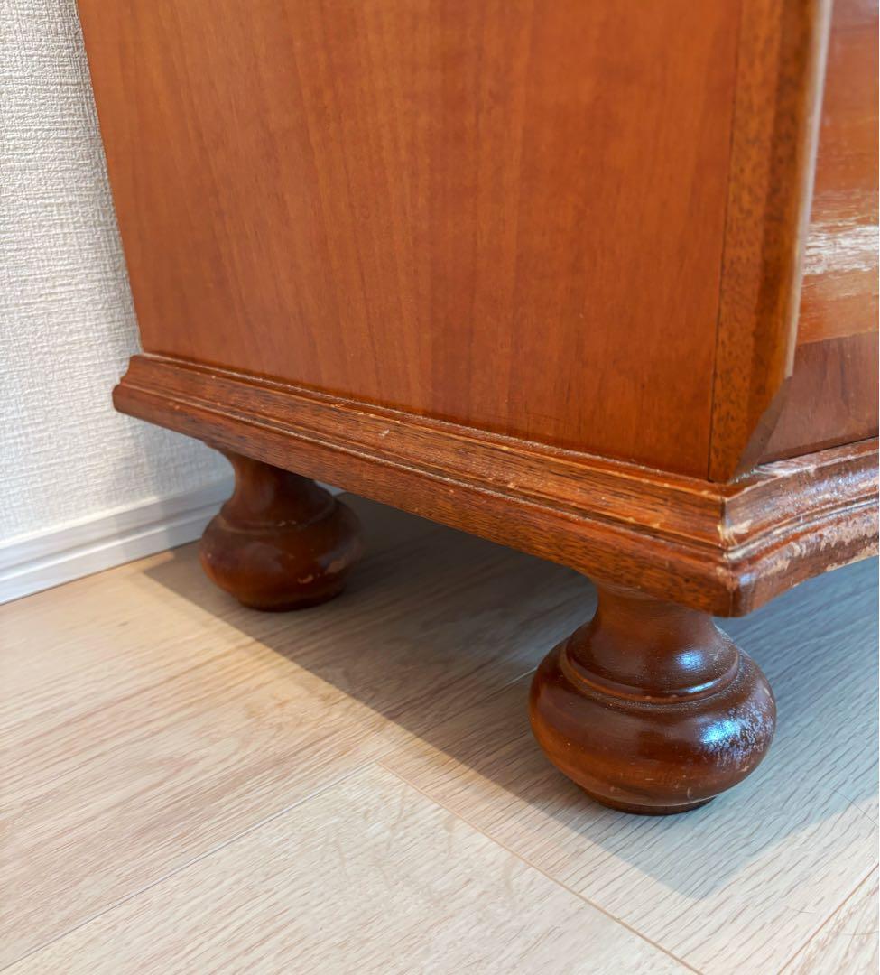 高級イタリア製 家具 ヨーロピアン 丸脚5段チェスト アンティーク象嵌細工 収納