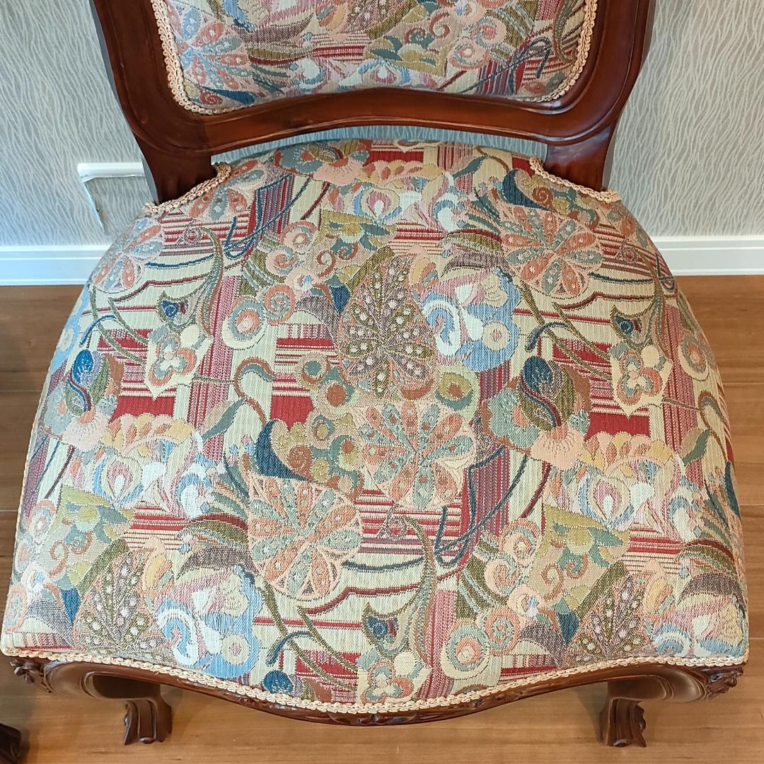 アンティーク　ダイニングチェア　猫脚　ロココ　2脚セット①