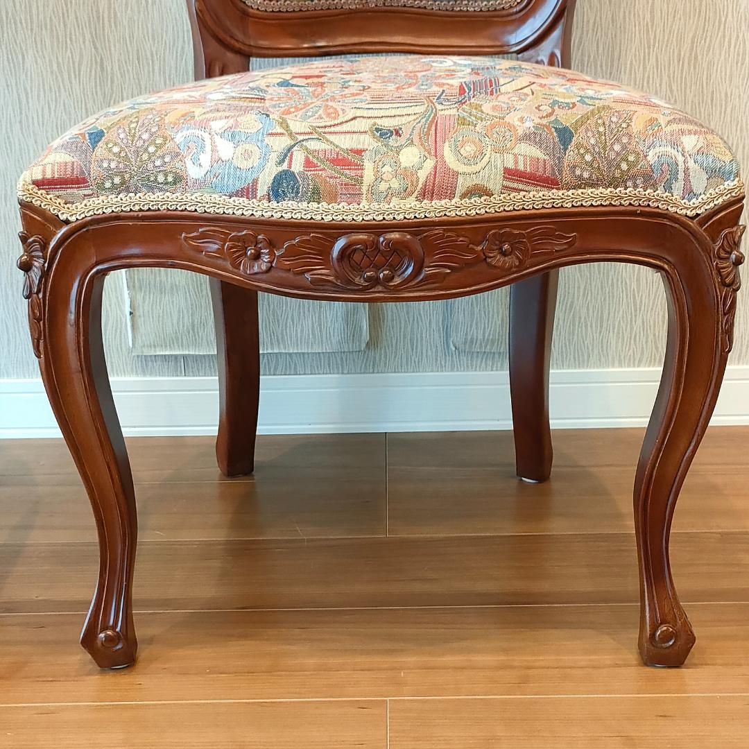 アンティーク　ダイニングチェア　猫脚　ロココ　2脚セット①