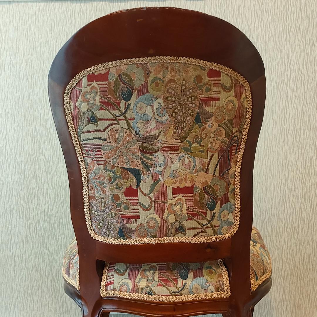 アンティーク　ダイニングチェア　猫脚　ロココ　2脚セット①