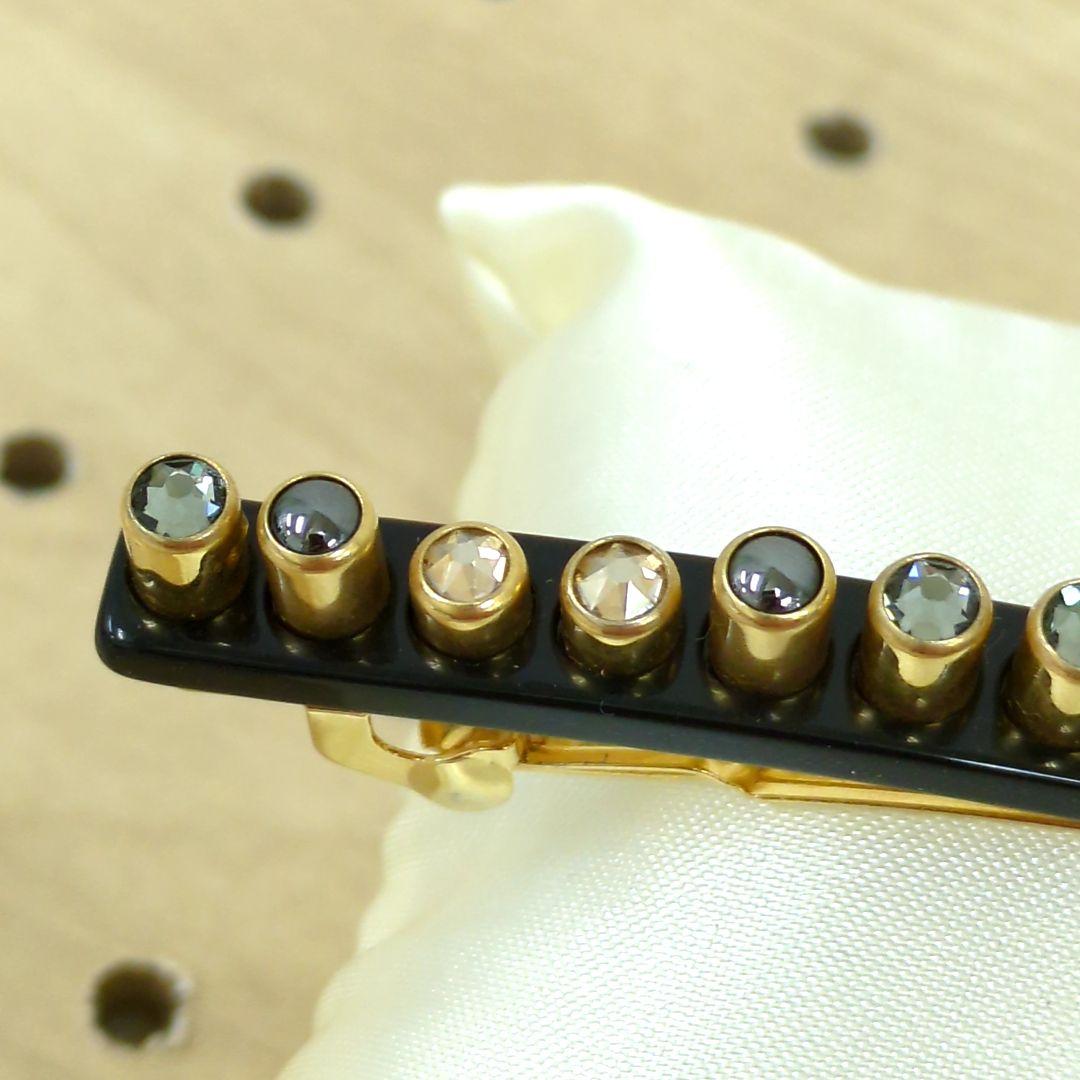 アレクサンドルドゥパリ ヘアピン ライトブラウン グレー系 ラインストーン