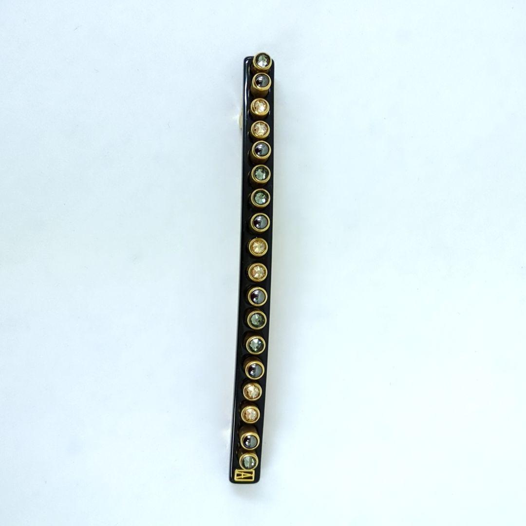 アレクサンドルドゥパリ ヘアピン ライトブラウン グレー系 ラインストーン