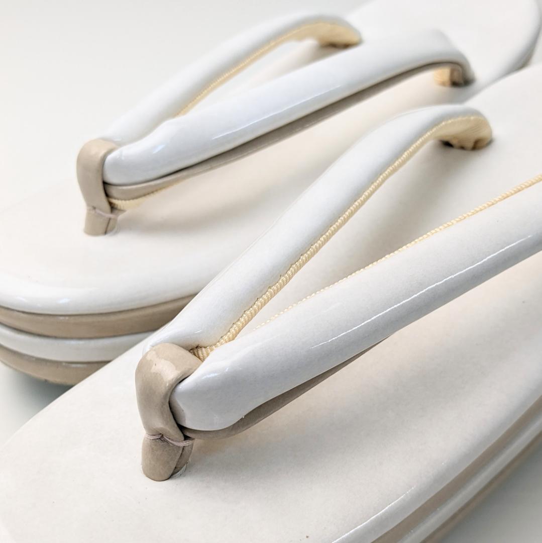 和装 草履 バッグ セット エナメル 白 ホワイト フリーサイズ u59