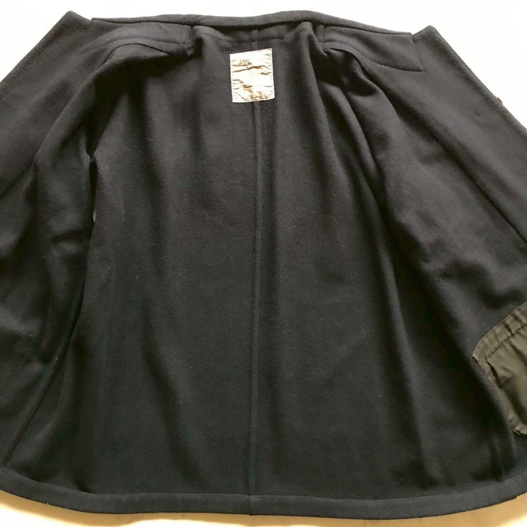 美品/激レア✨ヨウジヤマモト ウールコート シルバー金具 ネイビー Lサイズ相当