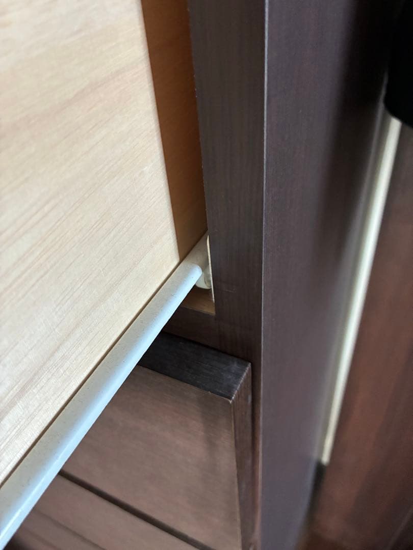 ダークブラウン木製チェスト 6引き出し