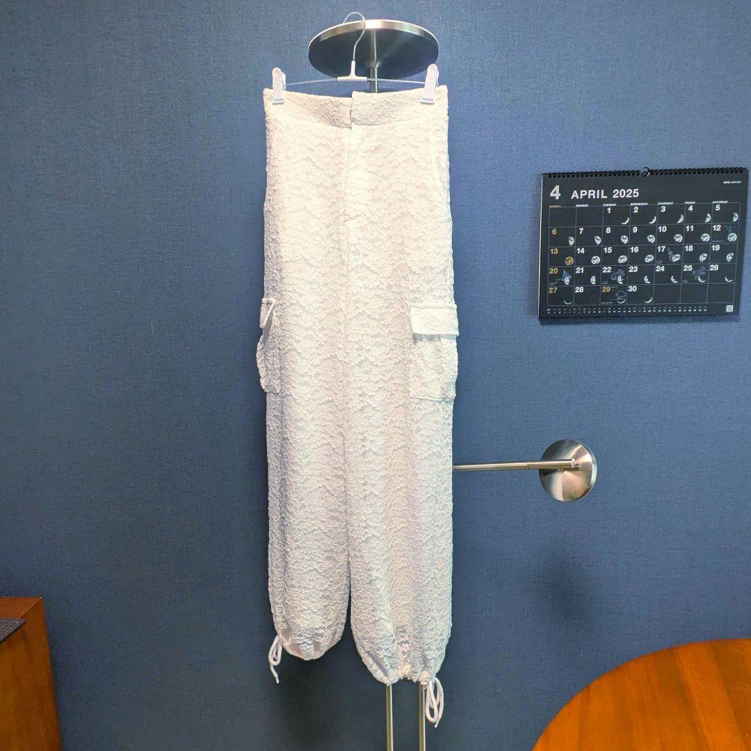 【新品未使用】poppy カーゴパンツ ホワイト レース 刺繍 あさぎーにょ