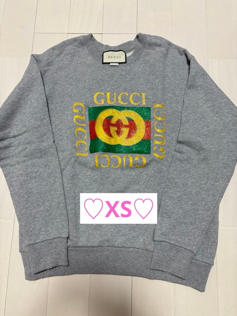 【GUCCI】グッチ トレーナー スウェットタイガー刺繍 グレー XS