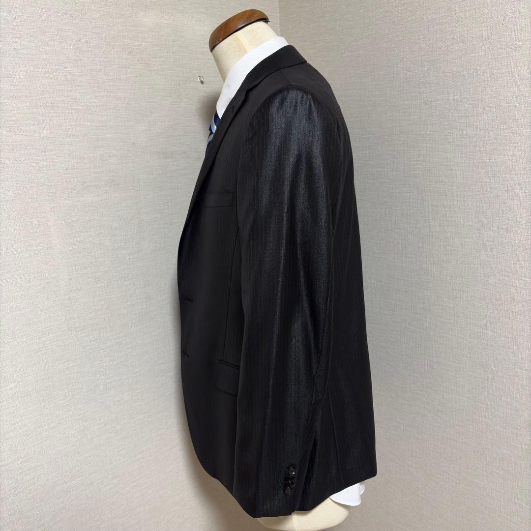 未使用 光沢 パーソンズフォーメン スリーピース スーツ ブラック AB6 花柄