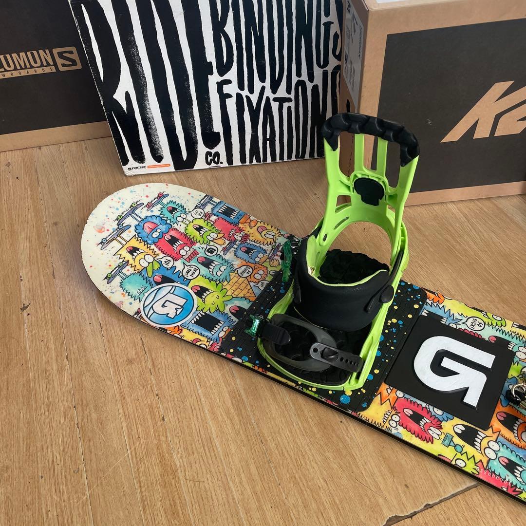 BURTON　キッズスノーボードセット　130cm　バートン　バイン付4点セット