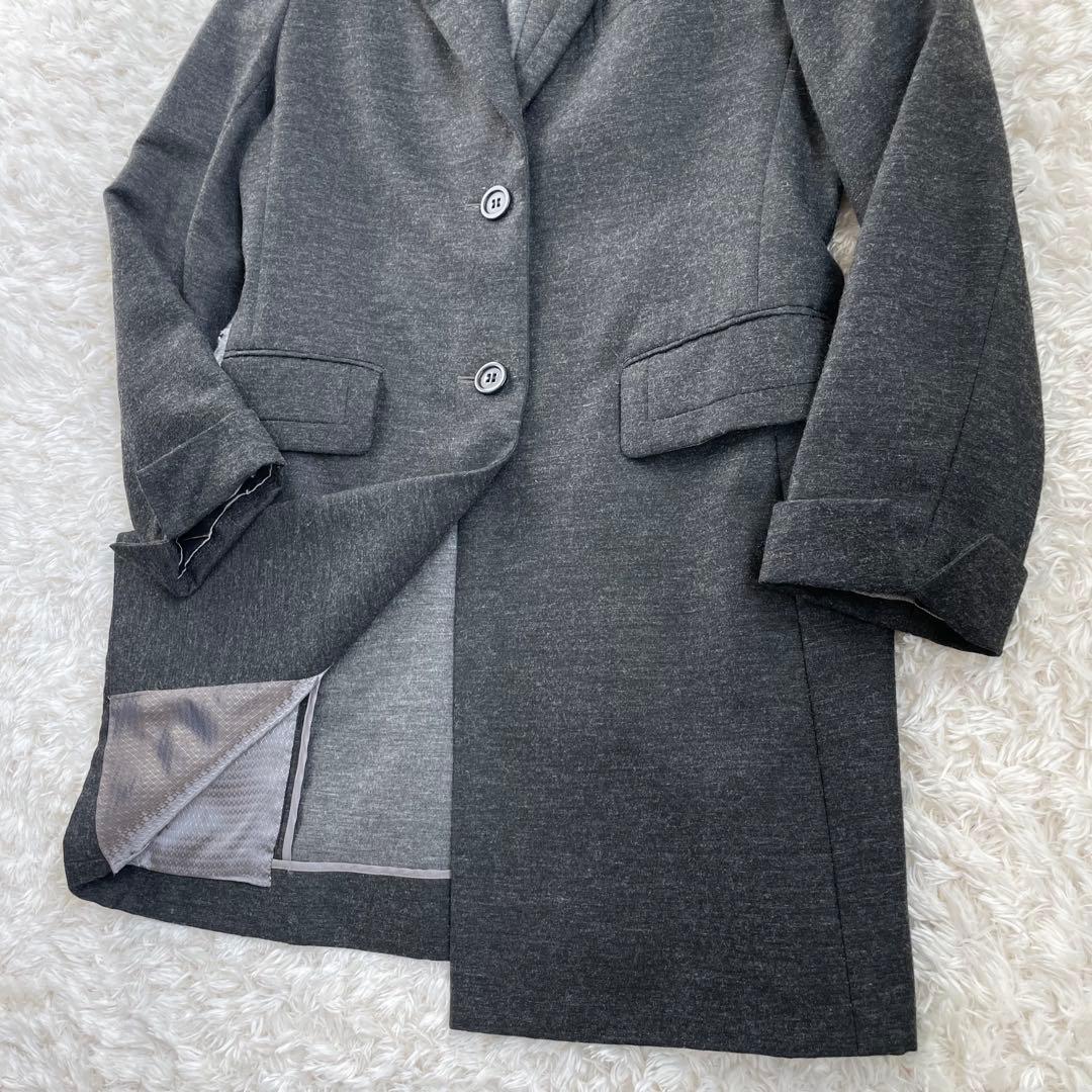 【未使用級】アクアスキュータム グレー チェスターコート ウール混合　S