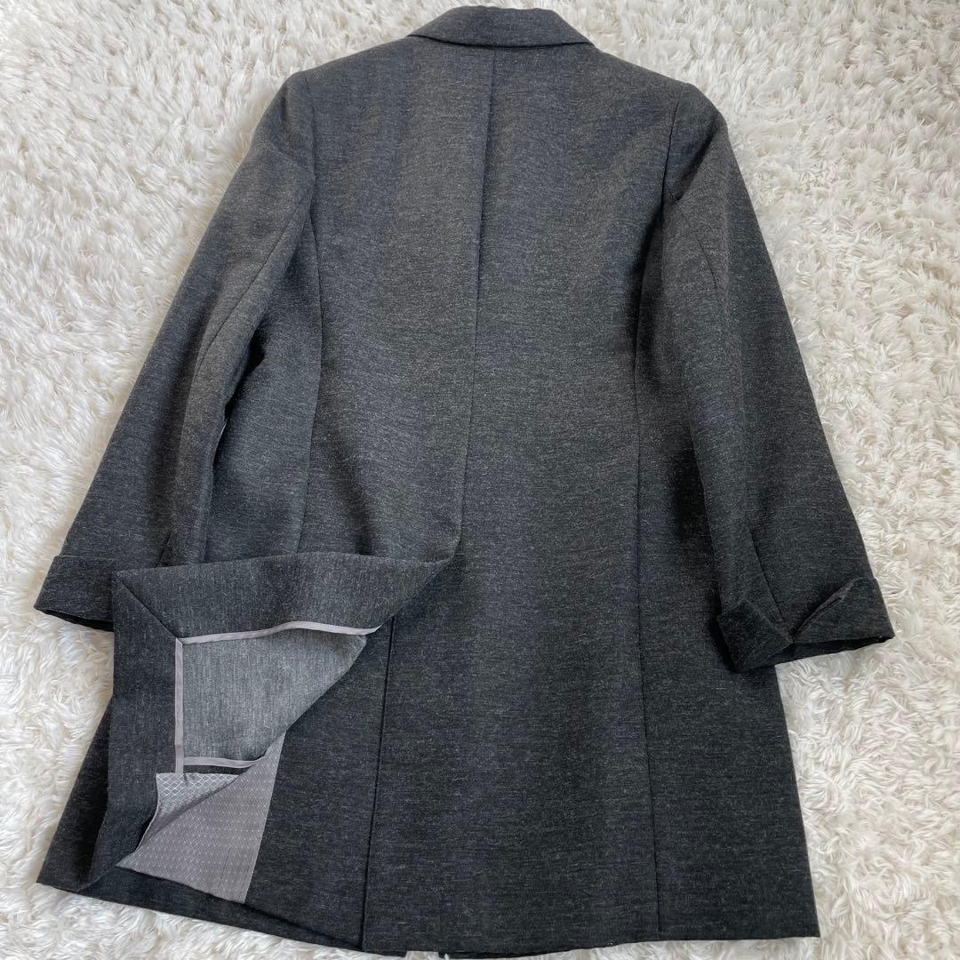 【未使用級】アクアスキュータム グレー チェスターコート ウール混合　S