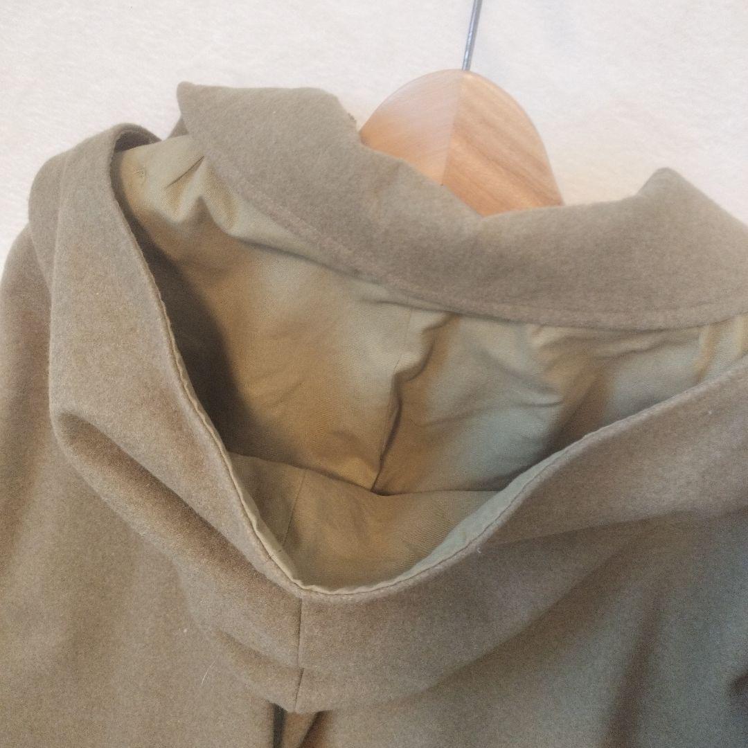 ヴィンテージ　ケープコート　超ロング　XL　フード　ローブ　オリーブ　カーキ