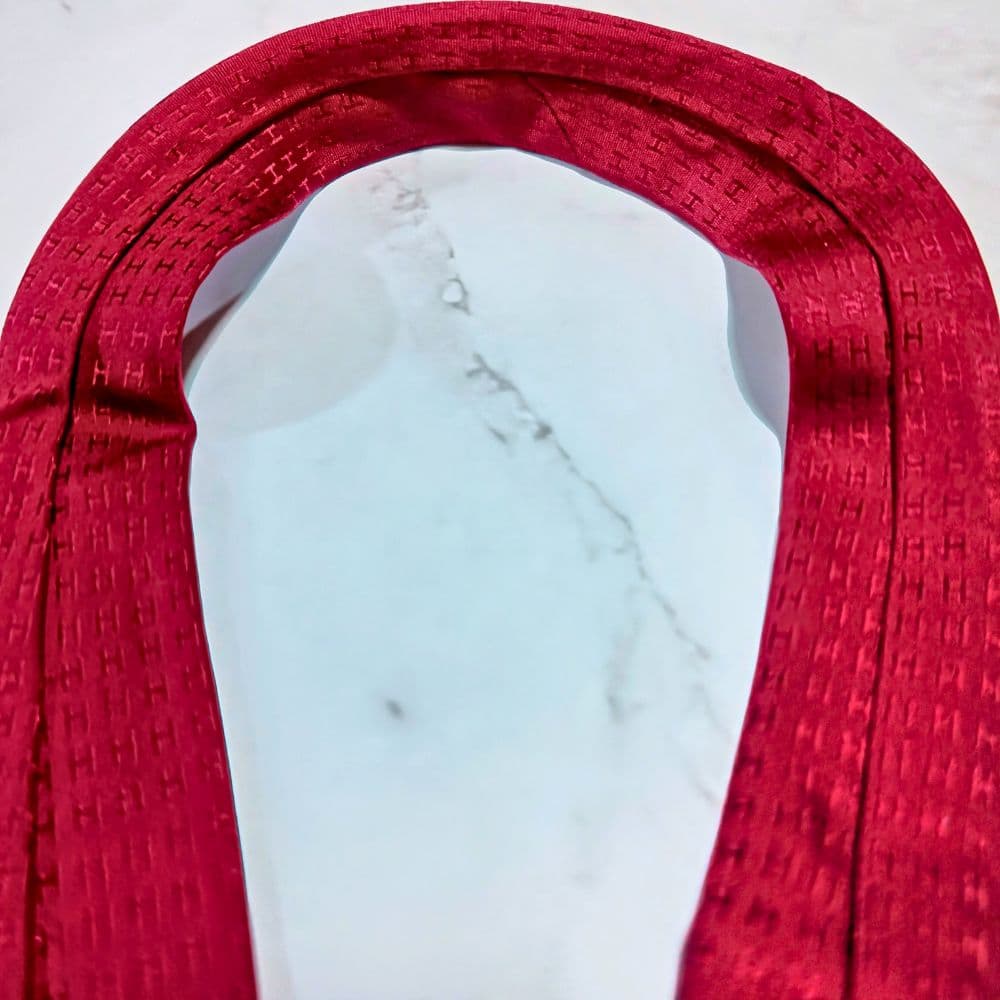 HERMES ネクタイ 赤 シルク ファソネ H柄 レッド 総柄