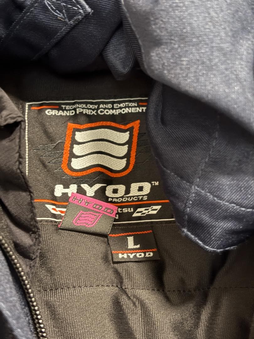 HYOD バイクジャケット レディースLサイズ ネイビー/オレンジ 冬用