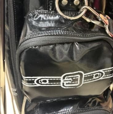 松田幸司/　Callaway 高級エナメルキャディバッグ ブラック・ピンク