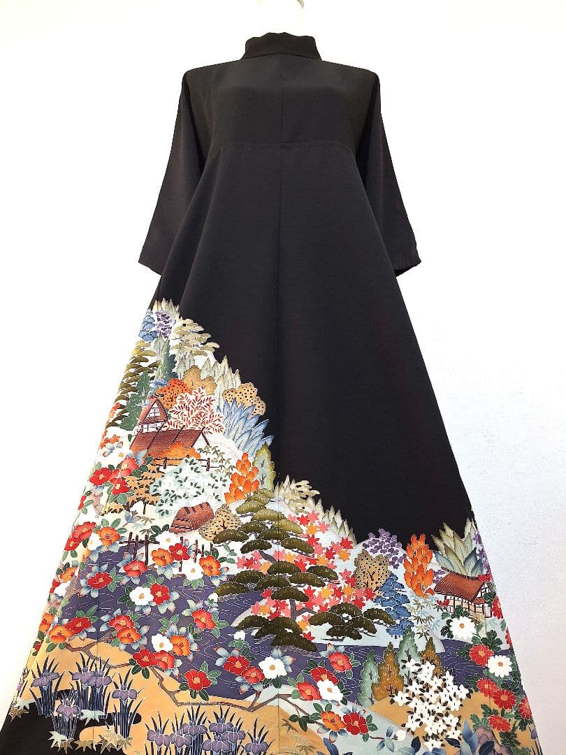 着物リメイクワンピース3648