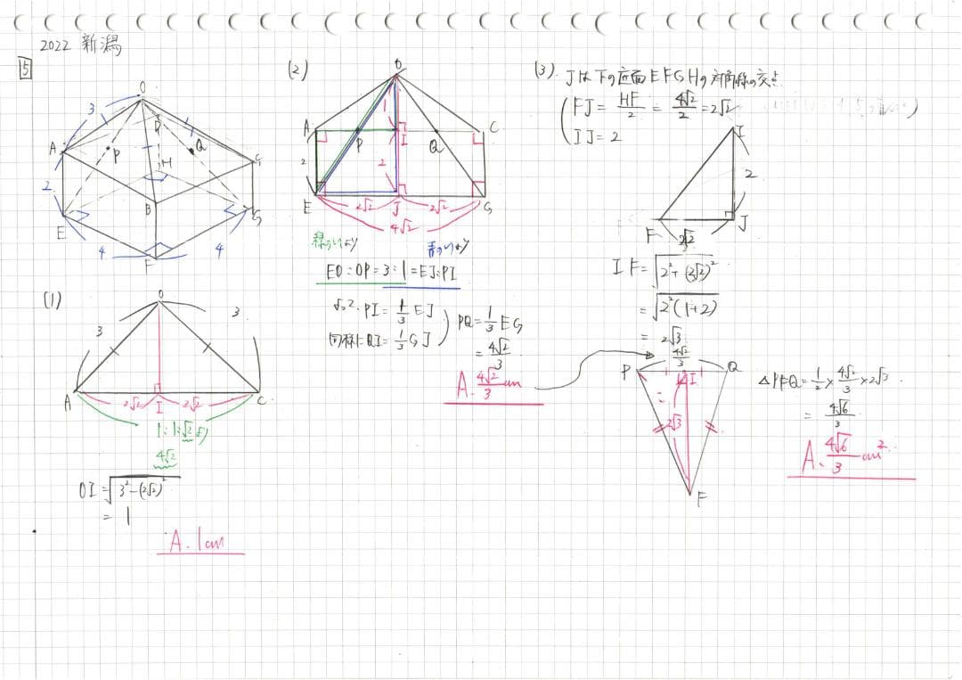 塾講師オリジナル数学解説 全問動画付 新潟 公立高校入試 2022～24 過去問