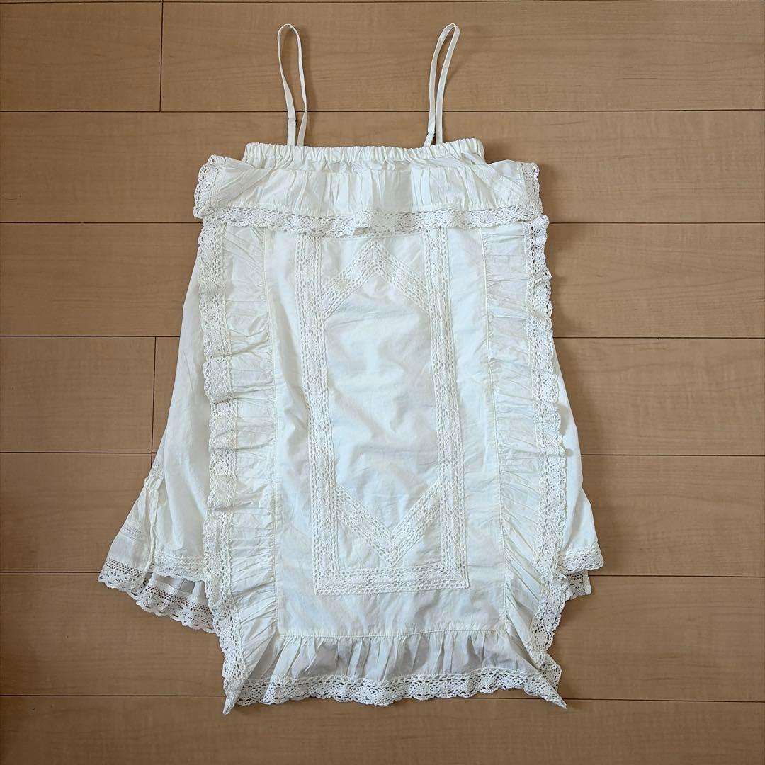 スローブイエナ　クリンクル　レーススカート　クッションブラウス　ヴィンテージ