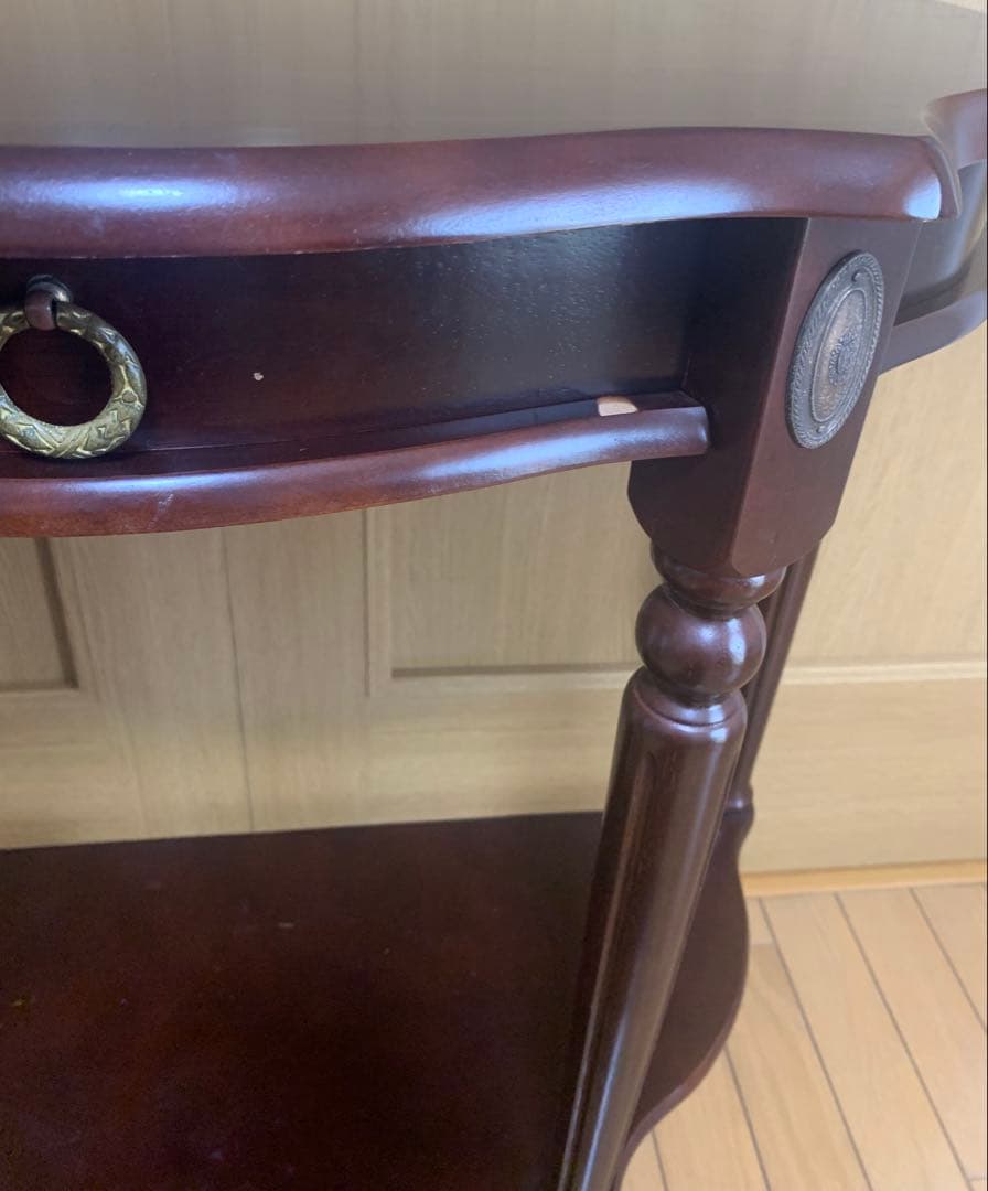 ダークブラウン コンソールテーブル 引き出し付き　アンティーク