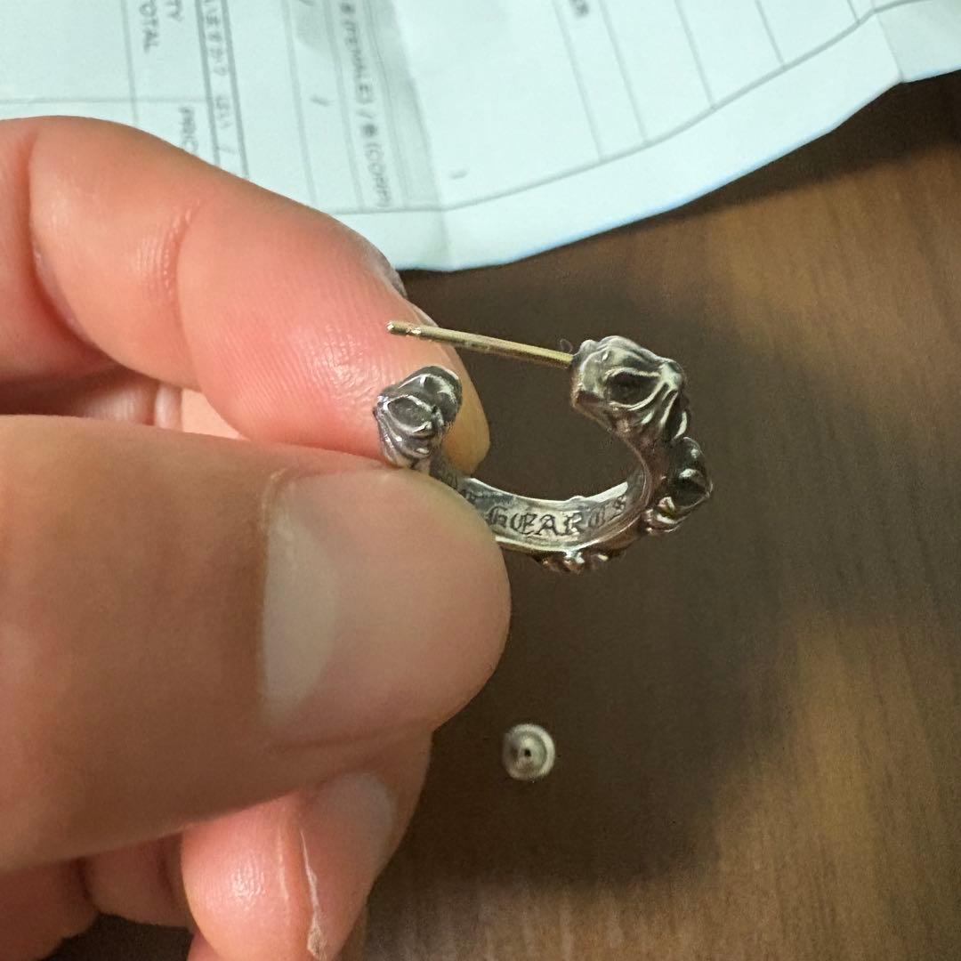 クロムハーツ ピアス クロスバンド フープ ピアス CHROME HEARTS