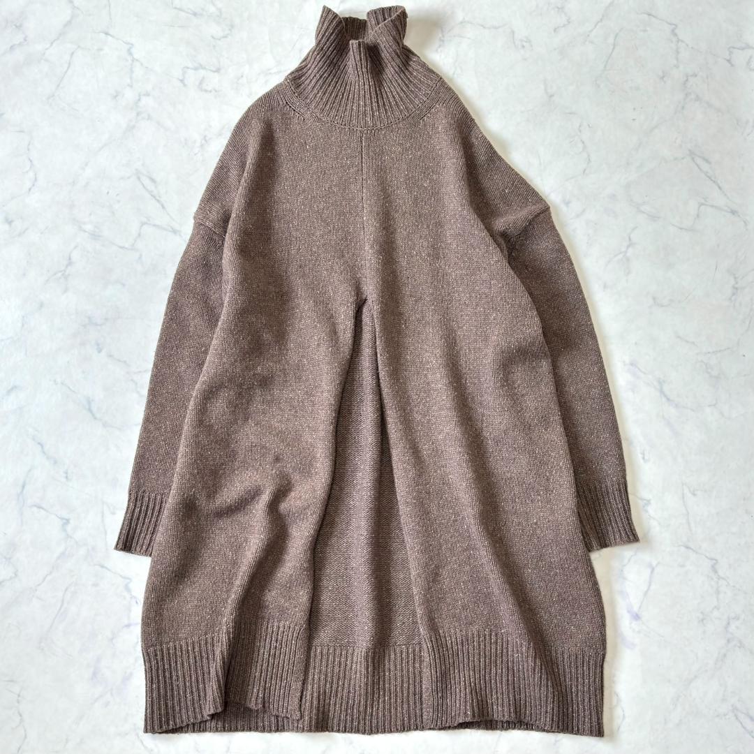 マディソンブルー タートルネックニット ワンピース ブラウン tn5