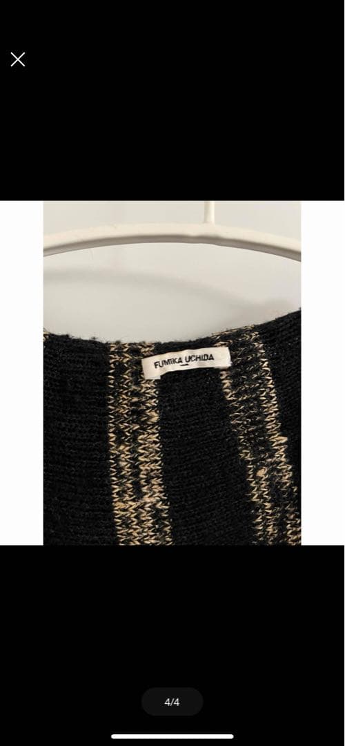 フミカウチダ　ポンチョ　黒xべージュ