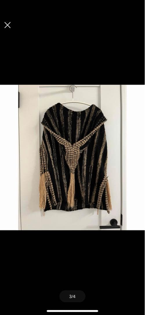 フミカウチダ　ポンチョ　黒xべージュ