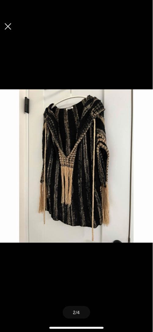 フミカウチダ　ポンチョ　黒xべージュ