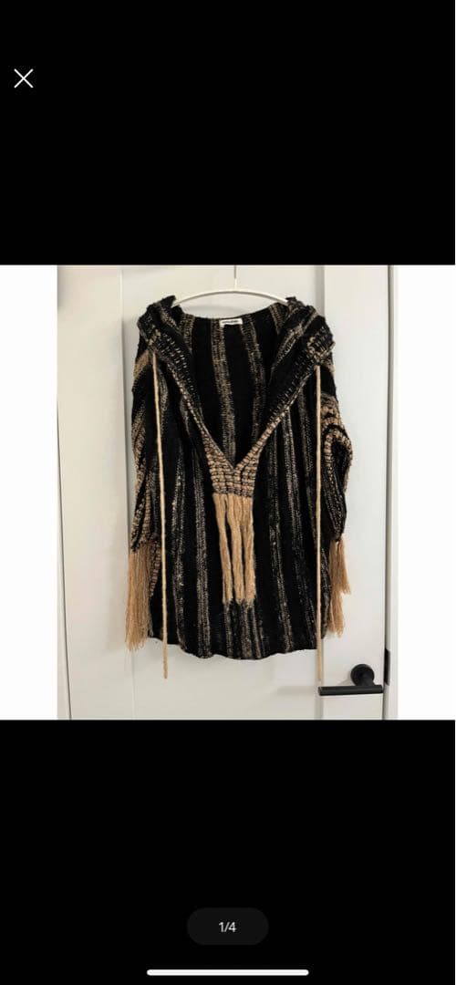 フミカウチダ　ポンチョ　黒xべージュ