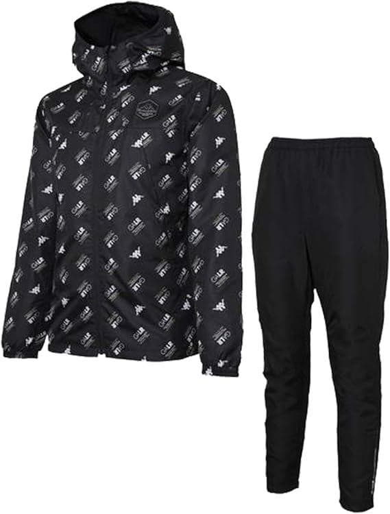 カッパ メンズ ウインドジャケット パンツ 上下セット ブラック XO