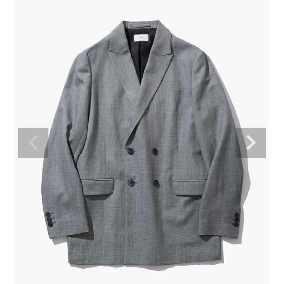 ✨未使用タグ付き✨ATON 25SS ダブル ジャケット ウールリネン 黒 S