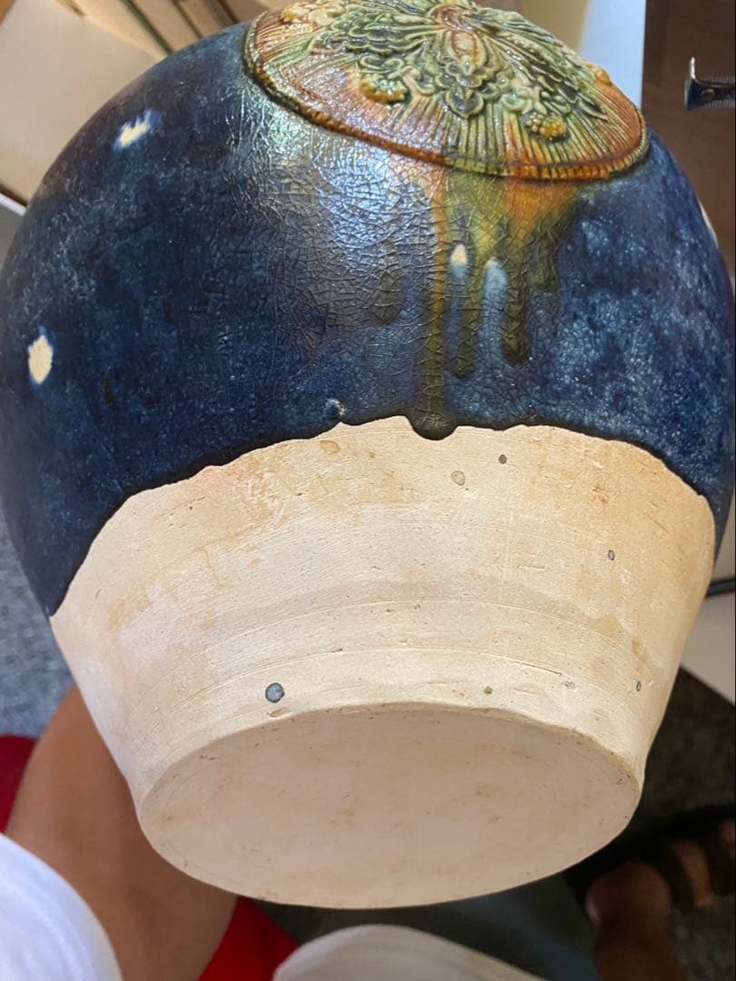 ‼️専用になりました‼️リサイクルFORT‼️new9/10唐物⑧‼️唐三彩藍彩壺箱入