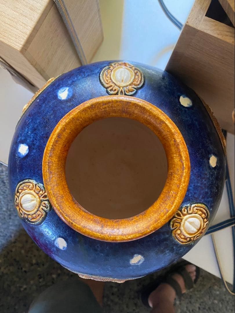 ‼️専用になりました‼️リサイクルFORT‼️new9/10唐物⑧‼️唐三彩藍彩壺箱入