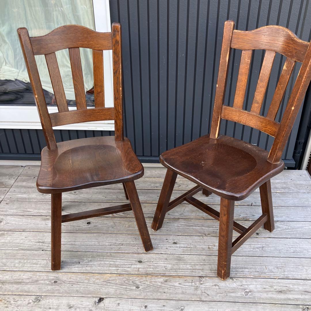 ② 北欧レトロ 古家具 木製椅子 チャーチチェア ダイニングチェア ビンテージ