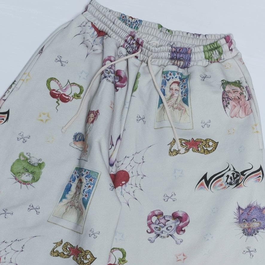 即完売品 仲里依紗 Re. アールイードット 手書きスウェットパンツ ホワイト