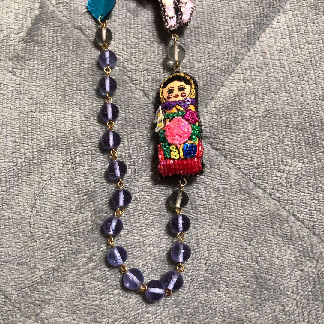 刺繍ネックレス 約70cm