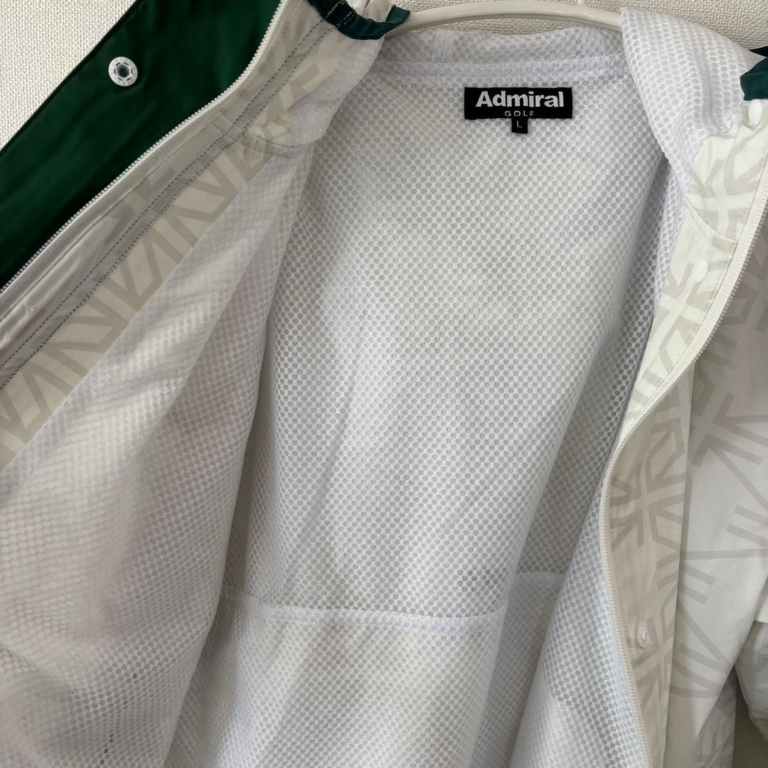 Admiral フード付きジャケット ホワイト/グリーン