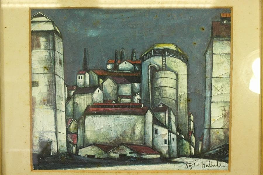 堀内康司 油絵 風景 額装(ZE730)