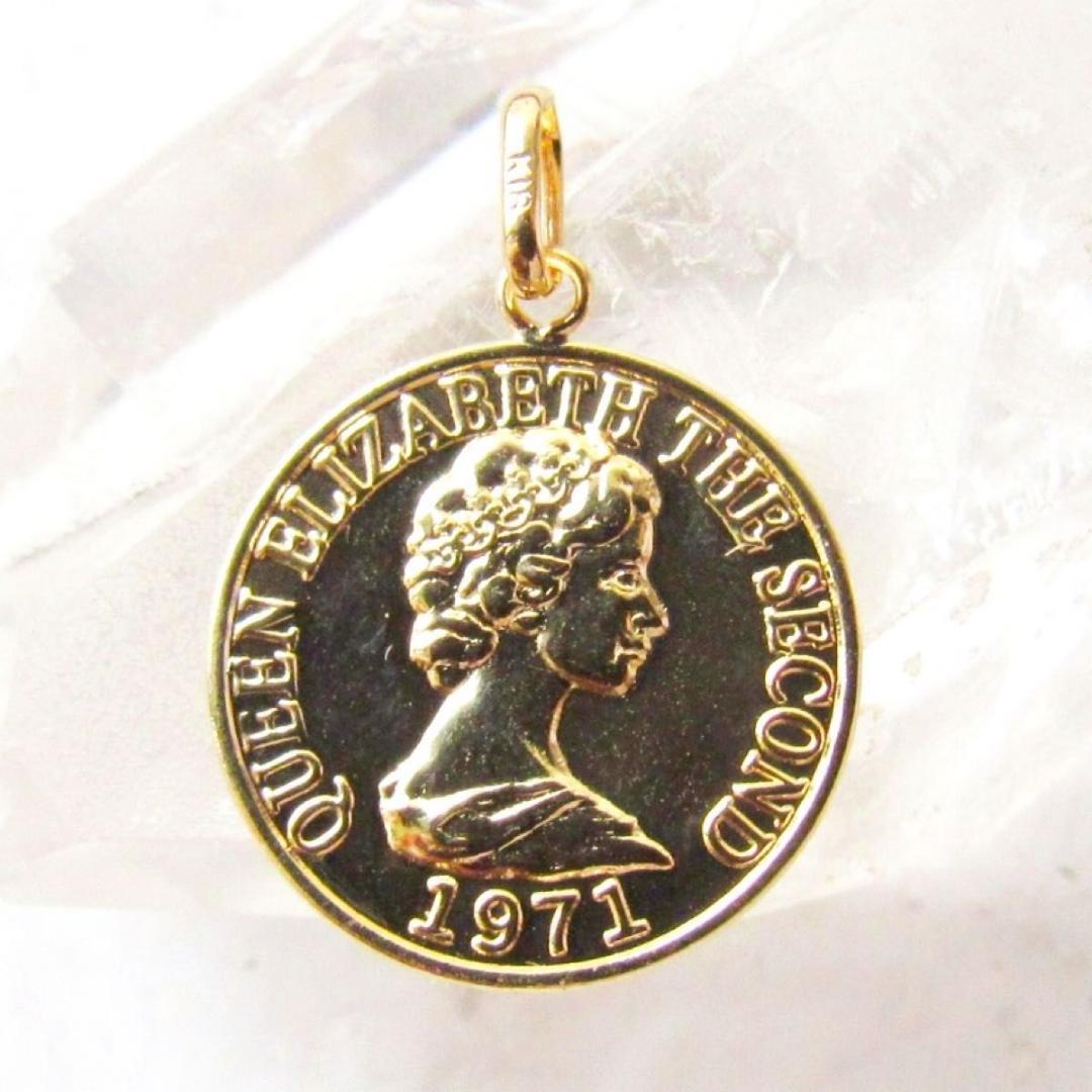 K18 18K  トップ ネックレス ゴールド エリザベス 刻印 新品