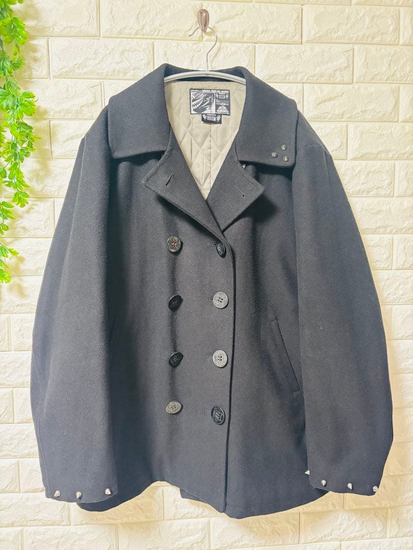 廃盤品 ハードコアチョコレート XLアルカトラズ スタッズ付ピーコート Pコート